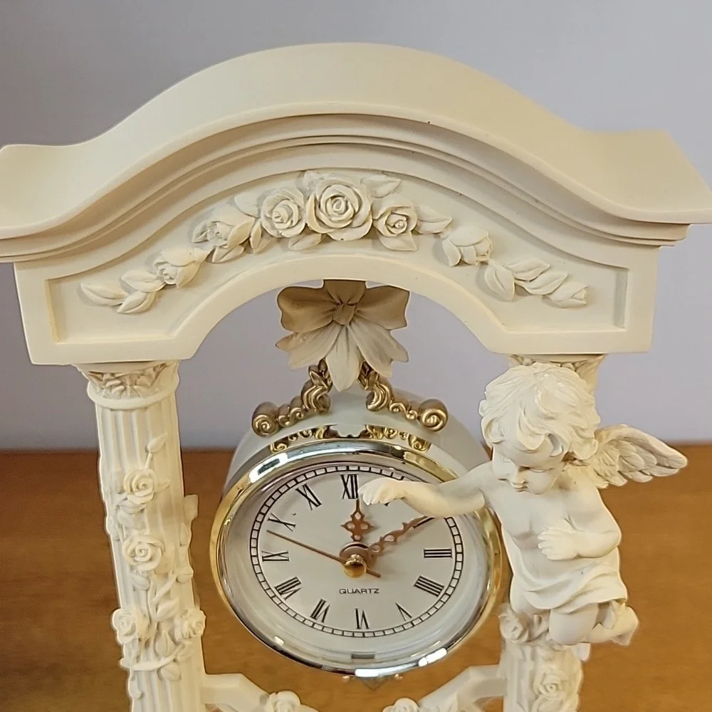 Cherub Clock with Cream Finish